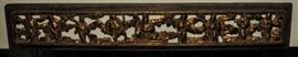 Antique Chinese hand carved wood high relief gilt frieze - 9 Immortals 1850 - 1899