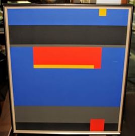 HERMAN MILLER ORIGINAL PAINTING BY IN-HOUSE GRAPHIC ARTIST  JOHN MASSEY c 1960 ~ USED FOR COVER OF ONE OF THE YEARLY REPORTS 