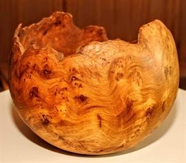TURNED BURL WOOD BOWL  