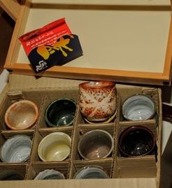 SET OF 12 SAKI CERAMIC GLASSES 