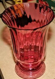RUBY ART GLASS VASE