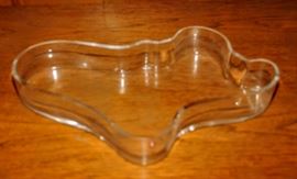 Vtg  IITTALA Finland ALVAR  AALTO  Large Clear TRAY WITH IITTALA TAG 