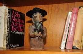 WISE OLD POTTERY RABBI WITH HIS BOOK