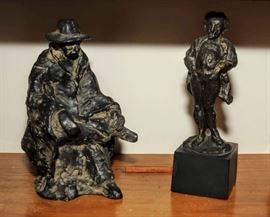 20th CENTURY CAST RESIN/BRONZE SCULPTURES ~ SEATED MANY BY PETRONZIO