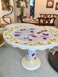 Handpainted Pedestal Plate