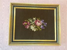 Vintage Framed Needlepoint 