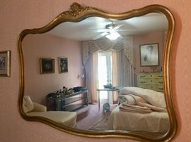 French Wood  Framed Mirror