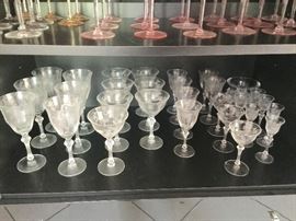 Vintage Etched Stemware