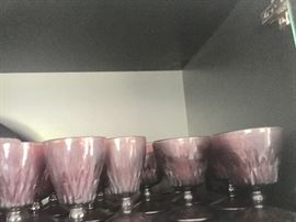Frosted Pink Stemware