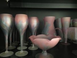 Beautiful Frosted 2/tone Stemware