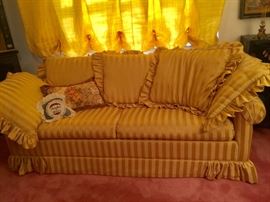 Barely Used Stripe Fabric Sofa w/pillows