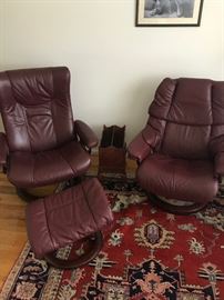 J.E. Ekornes chairs and ottoman