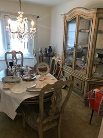 Dining room table and 6 chairs in excellent condition.  China hutch.  So many nice pieces.  