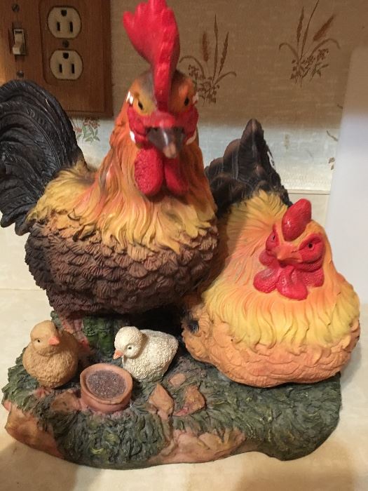 Several Rooster Collectibles