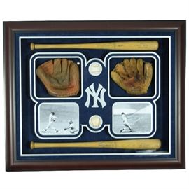 Mantle & Marris Signed Baseball Collage