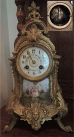 antique gold / porcelain clock