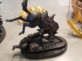 Bronze Statues: Fill Your Hands and War - by Carl Kauba. Wicked Pony by Remington