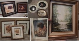 Artwork! Lots of framed art including limited edition works by Tom Caldwell, G. Harvey, Mary Bertrand, Ronnie Wells, B. Herd