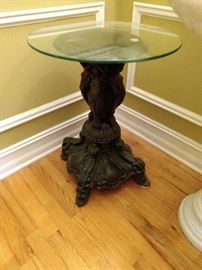 Nice glass top table!! Great condition and could be used in most rooms in the house.