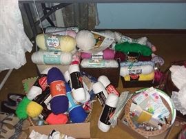 Lots of yarn and sewing stuff