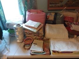 Blankets and sewing stuff