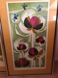  Very Rare David Weidman Signed hand pulled limited edition. Not only is this piece rare but it was mislabeled or the artist changes the title. This piece is supposed to read Bees and flowers. Instead it reads fine flowers.  Veey hard to find Serigraph