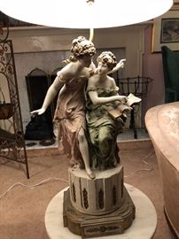 Large Italian Figural Lamp.  Shipped from Italy in the 1950's