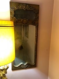Vintage Trumeau Mirror with antiqued glass