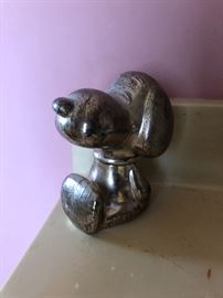 1966 Silver Plated Snoopy Bank