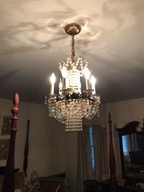 Chandelier Master Bedroom.  Hanging in this spot since 1948