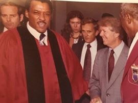 President Carter and Pastor Carlton Veazey 1977.  113th  Anniversary Zion Baptist Church Washington DC.   Same church Obama and Family visited 5 times  during his tenure. 