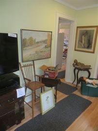 Antique spindle hi-chair