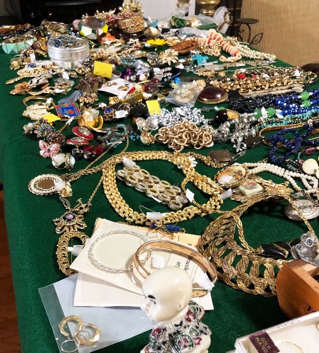 Tons of vintage jewelry.