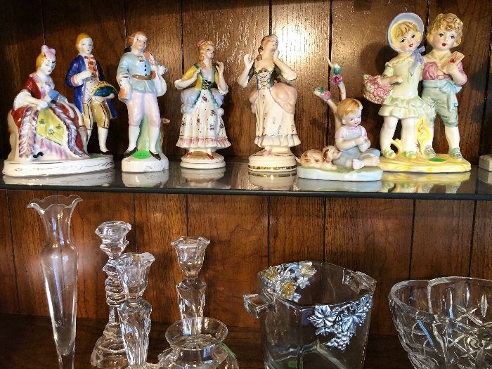 Antique and vintage porcelain figures.