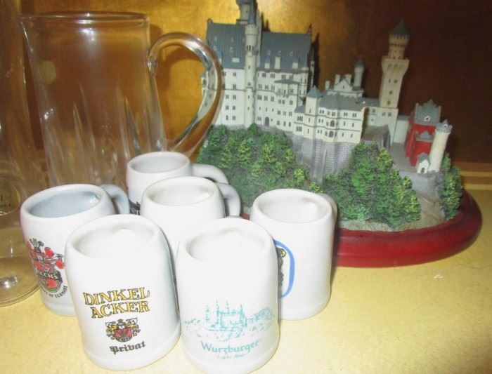 German Beer Picher and model of Neuswanchein Castle, Bavaria
