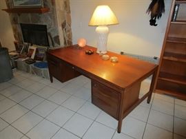 Danish Mid Century Jens Risom  Walnut Desk early 1960 s