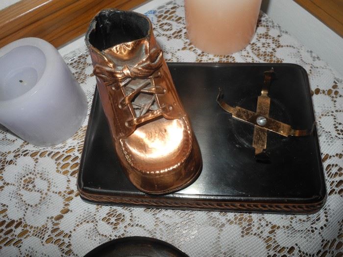 Bronzed baby shoe