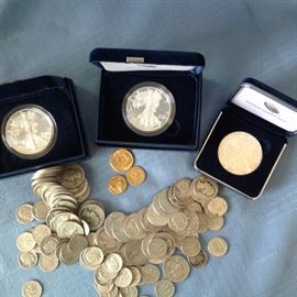 U.S.A. type coins; U.S.A. GOLD coins, U.S.A. SILVER coins, WORLD SILVER coins