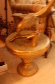 Large 3 Foot Tall Carved Brass Eagle on Stand