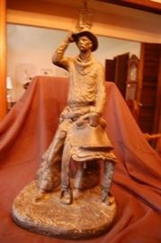 Large Signed Western Bronze Statue