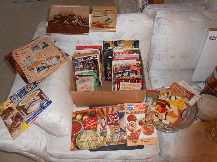 Many vintage cook books