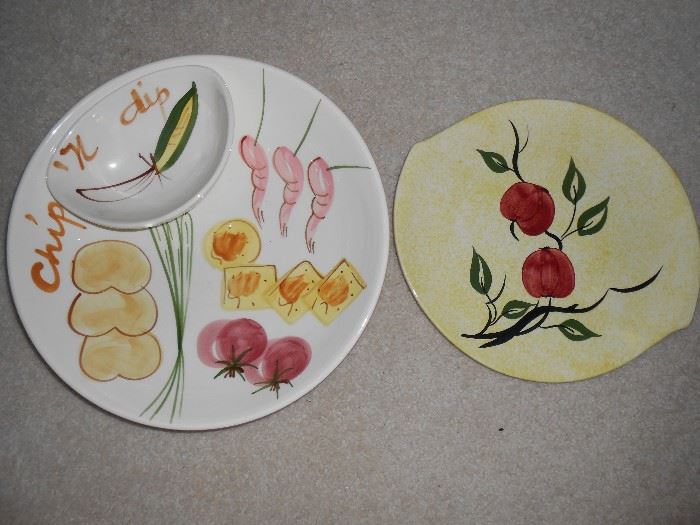 Chip and dip large plate and side platter