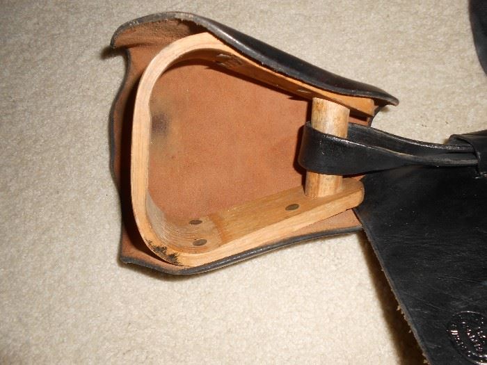 Inside stirrup made of wood on the Leather Civil war McClellan saddle