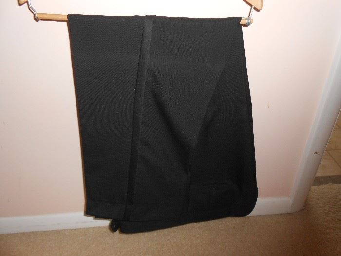 Large male tux pant with velvet accent