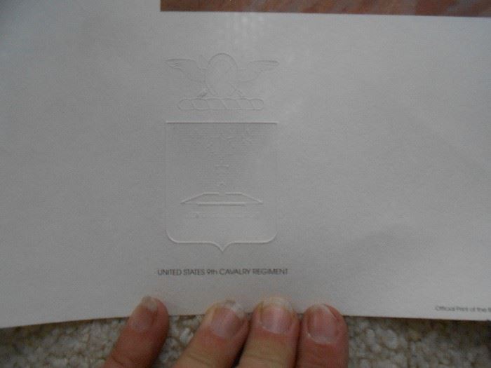 Raised stamp on both sides- United 10th Calvary Regiment