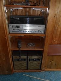 Stereo and speakers in basement