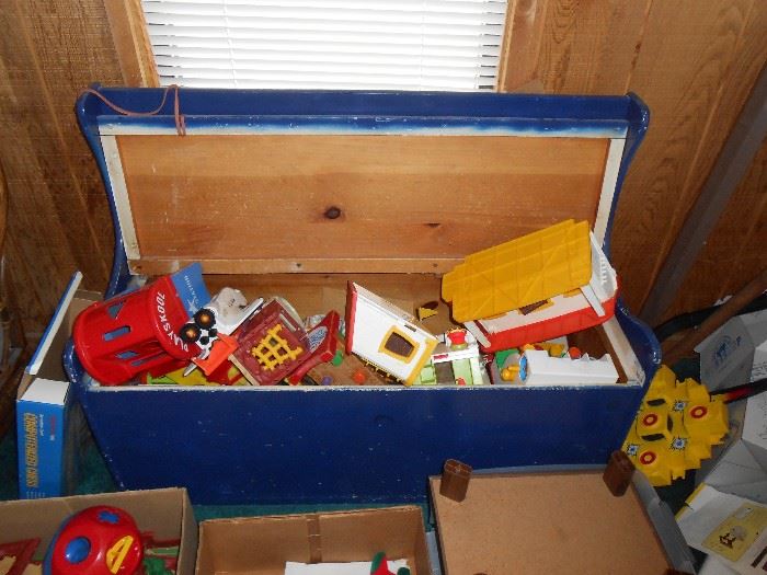 toy chest and many toys