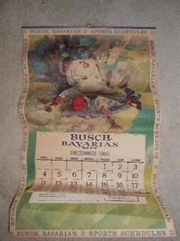 1960 Busch Bavarian beer calendar - Sports schedules