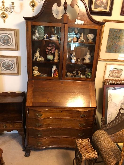 Antique secretary and contents