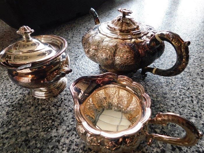 silver plate tea set